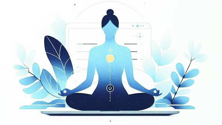 An AI generated image of a yogini in meditation